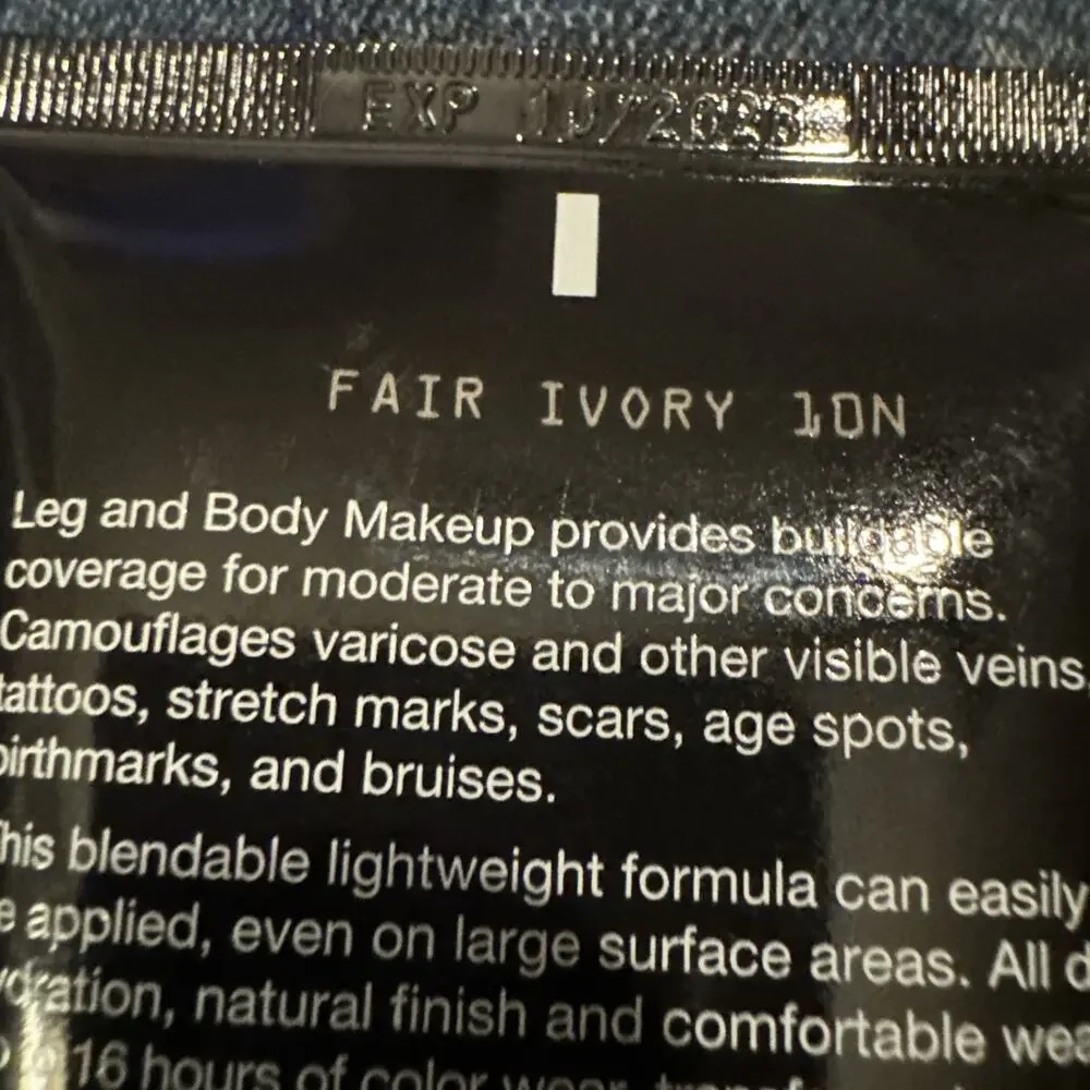 NEW Dermablend Leg & Body Makeup SPF 25 Fair Ivory 10N 3.4 oz Foundation